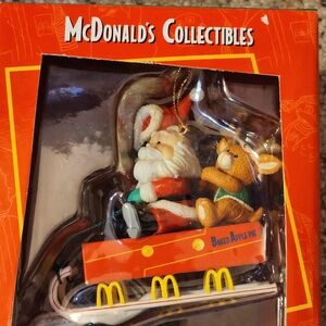 McDonald's Collectibles Santa and Bear Ornament - Red and Gold